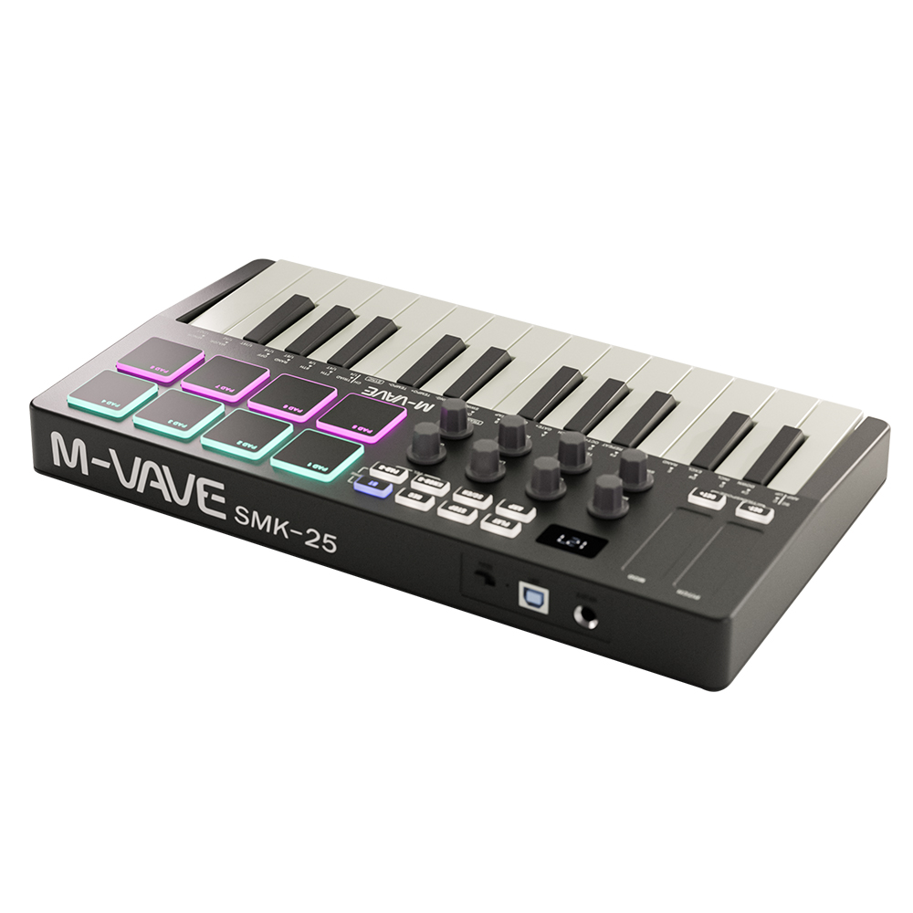M-VAVE 25-Key MIDI Control Keyboard Portable Mini USB MIDI Controller with  25 Velocity Sensitive Keys 8-Knob Keyboard instrument - AliExpress