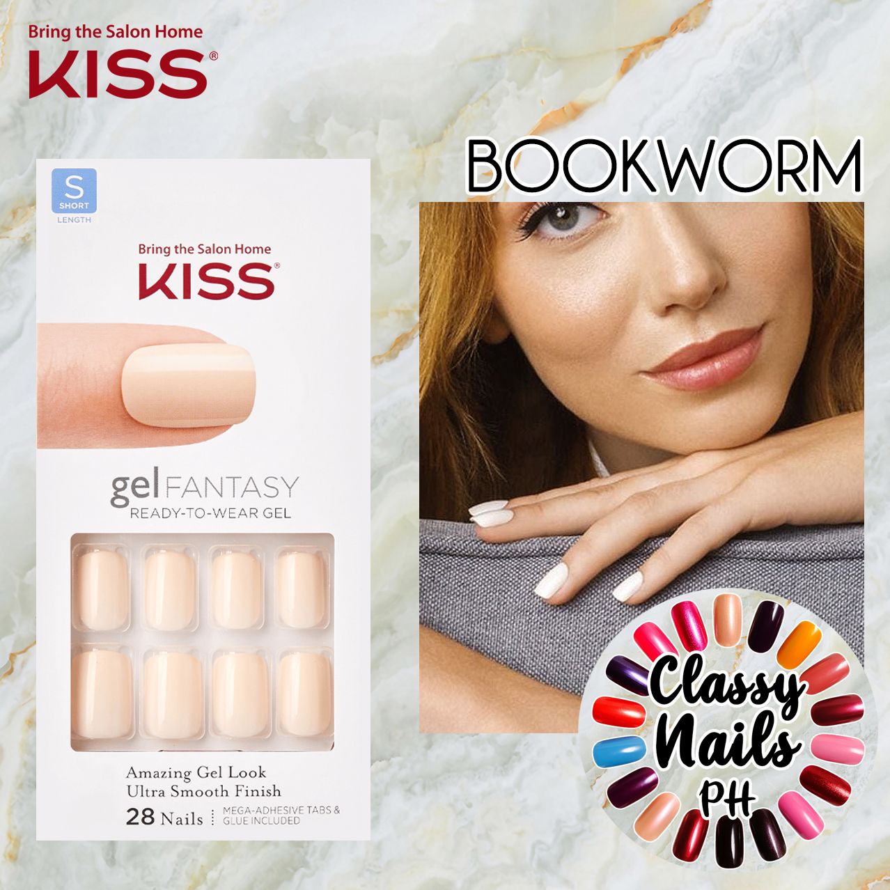 Bookworm KISS Nails • Glue On Manicure • Branded High Quality