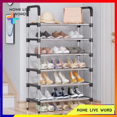 6 Layer shoe rack stainless steel Stackable Shoes Organizer Storage Stand