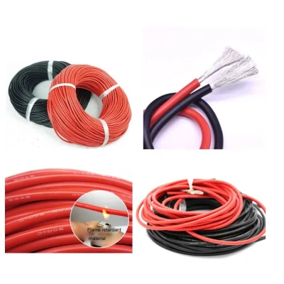 Hot sale 4 AWG 8 AWG 10 AWG 12 AWG 13 AWG Gauge Wire Silicone Flexible Cable Red or Black