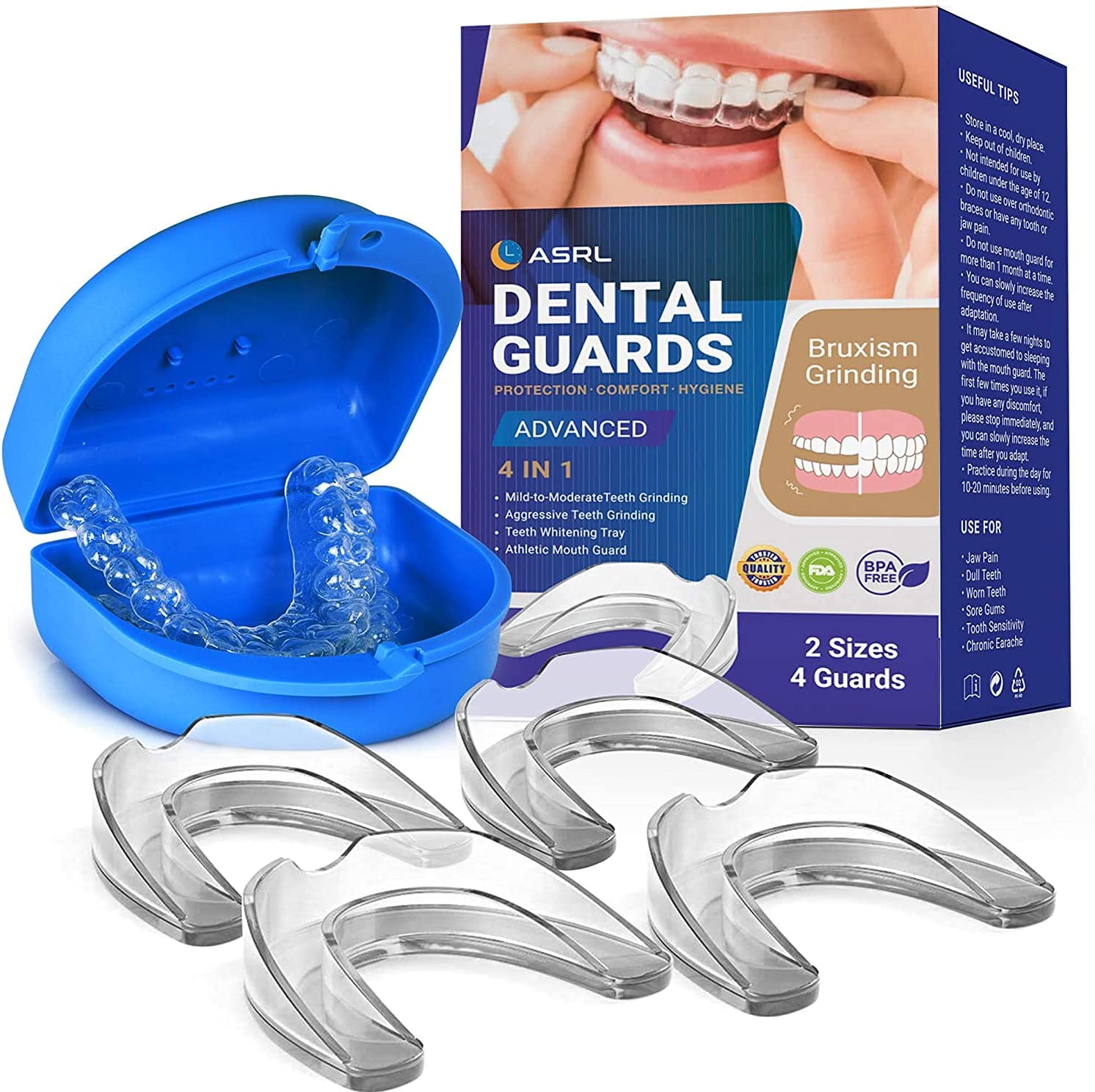 ASRL Mouth Guard for Clenching Teeth at Night, Night Guards for Teeth ...