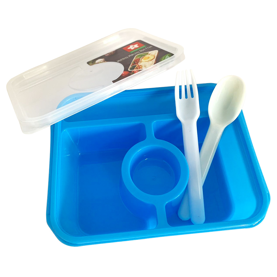 Lunch box with fork and spoon, Agrade plastic bento box, adult bento