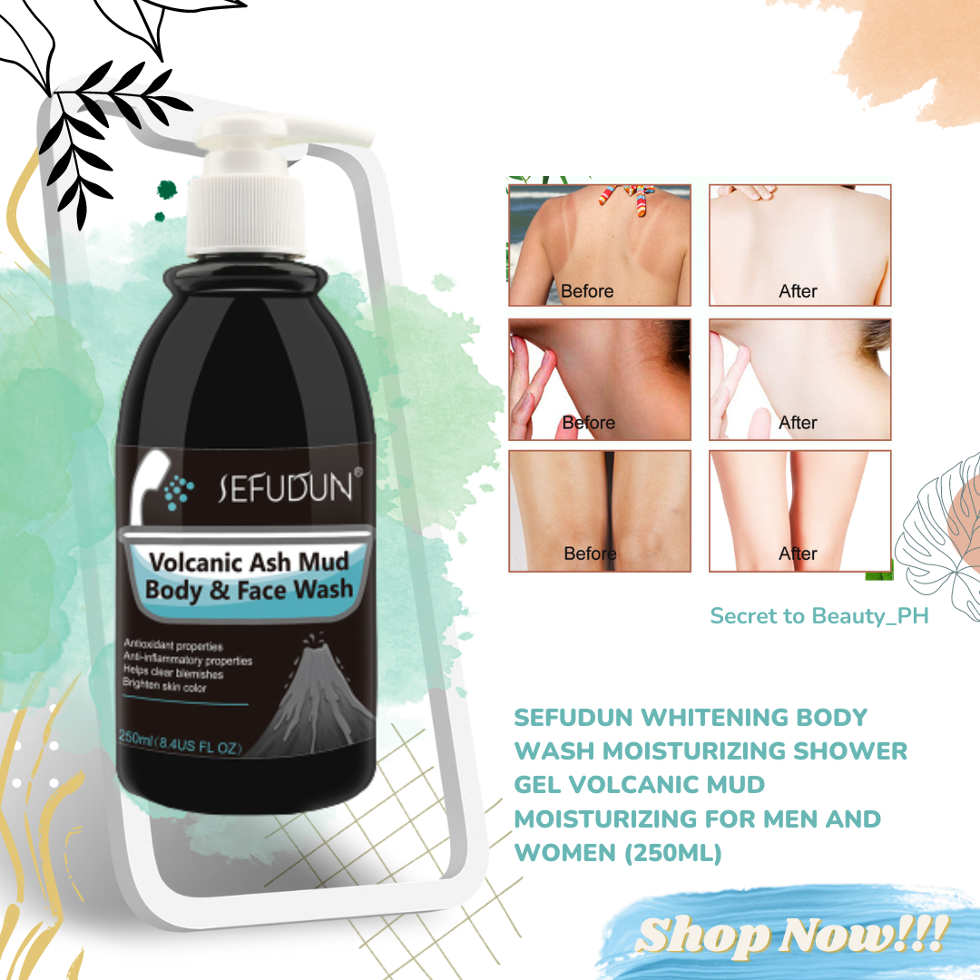 SEFUDUN Whitening Body Wash Moisturizing Shower Gel Volcanic Mud