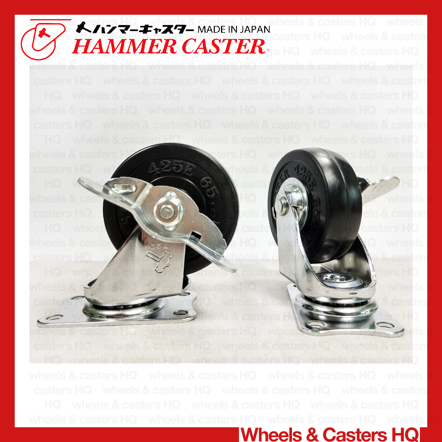 Hammer Japan brand Rubber caster wheel swivel with brake lock 75mm 3" E