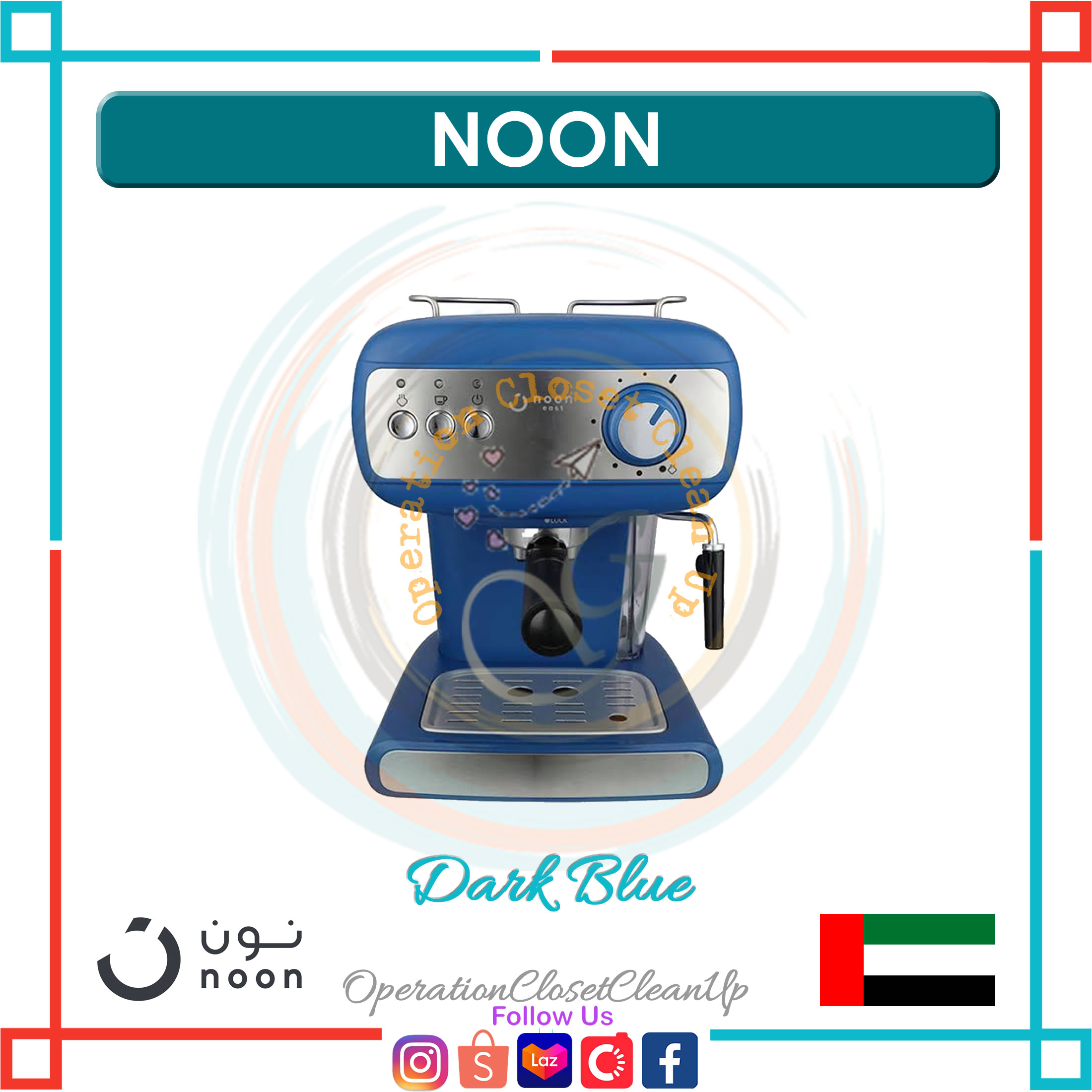 🇦🇪 Noon East 15 Bar Espresso Coffee Making Machine, 1.2L Lazada PH