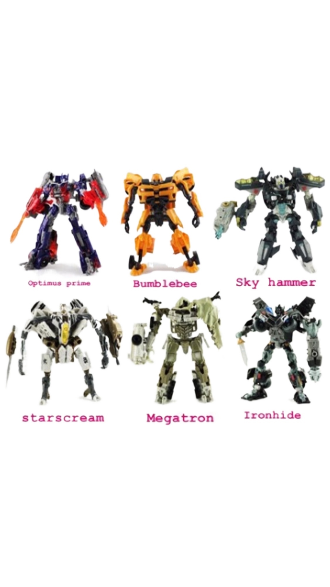 Transformers Toys-optimus Prime Bumblebee Ironhide Starscream Transformers  Figures (8 Inch)