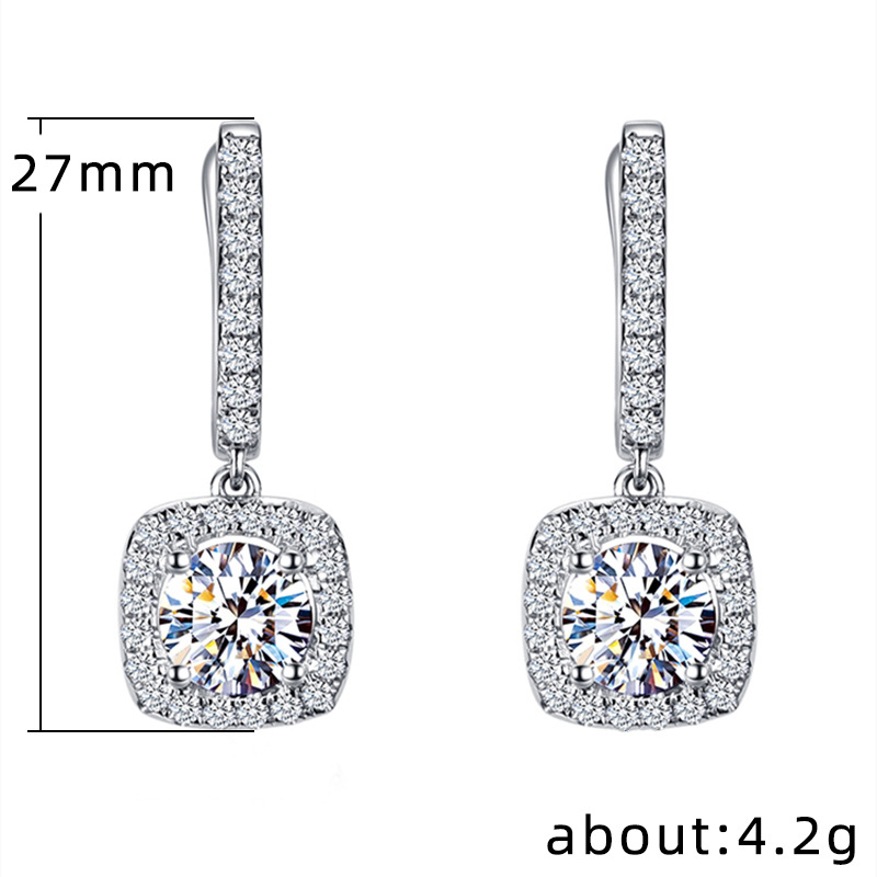 Exquisite Women's Micro Inlaid Zircon Versatile Earrings and Accessories