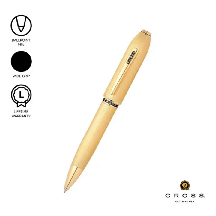 Cross Pens Peerless 23 Karat Gold With Platinum Appointments Ballpoint Pen 23 Karat Gold Cat0702 4 Lazada Ph www lazada com ph