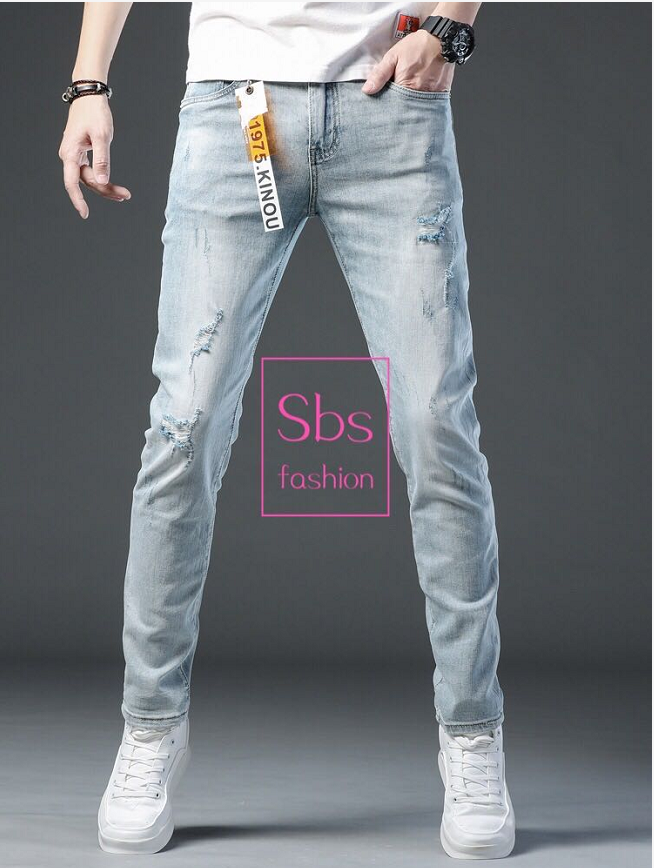Slim Fit Ligh Biker Ripped Jeans, Super Comfy Stretch Skinny Denim Jeans Pants Fashion Jeans HIgh Quality Cod- SBS FASHION | Lazada PH