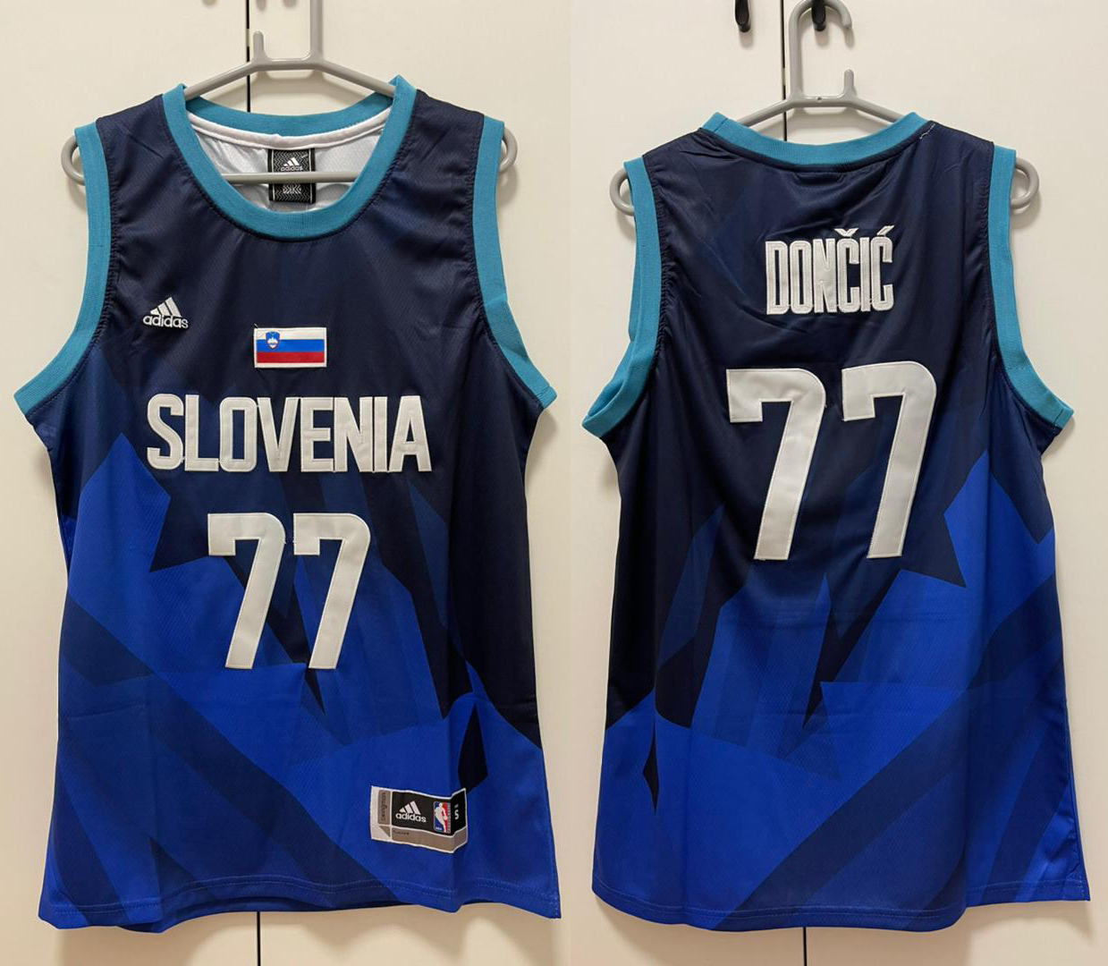Original NBA Normal Embroidery Navy Olympic Men's Slovenia Team Luka Doncic  77# Basketball Jersey
