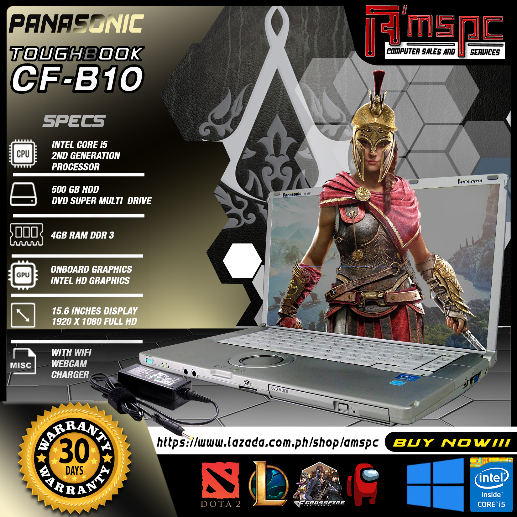 Panasonic CF-B10 i5 8G 240G FullHD Win11-