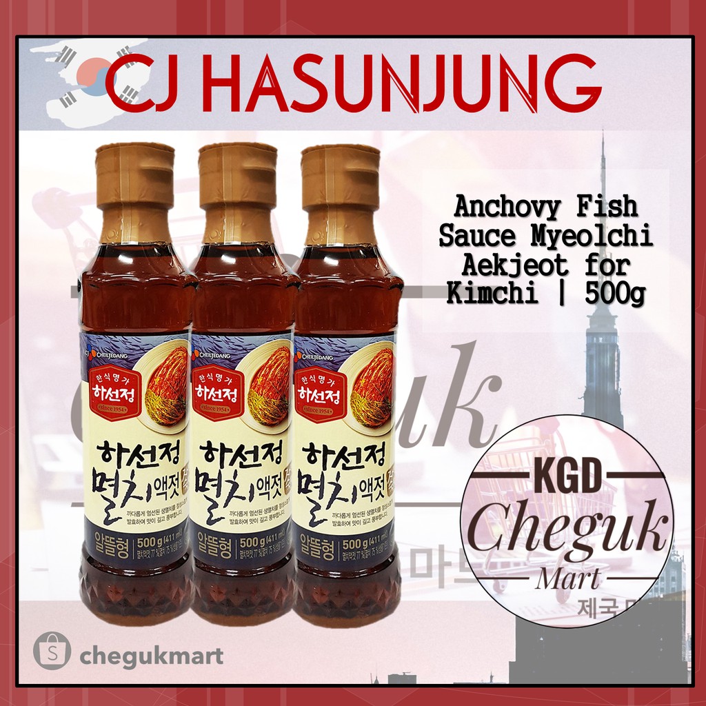 CJ Hasunjung Korean Anchovy Fish Sauce Myeolchi Aekjeot for Kimchi 400g