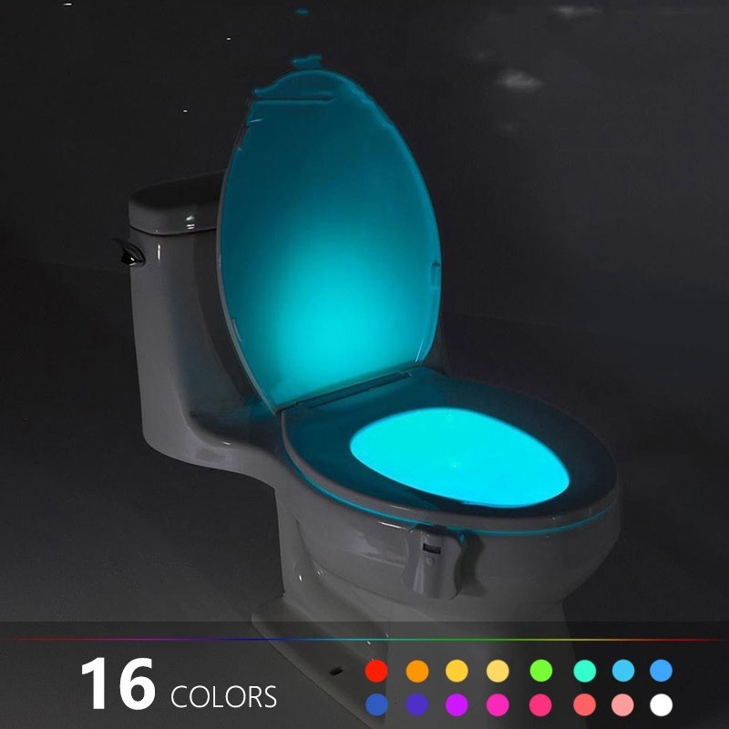 2PCS Toilet Night Light Smart PIR Motion Sensor Waterproof Toilet Seat LED  Washroom Night Lamp Toilet Bowl Lighting WC Bathroom