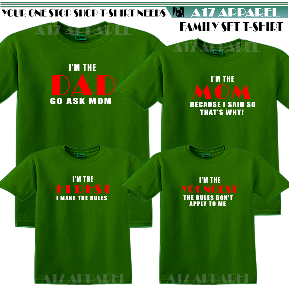 Couple Family Shirt for 4 - Dad Mom 