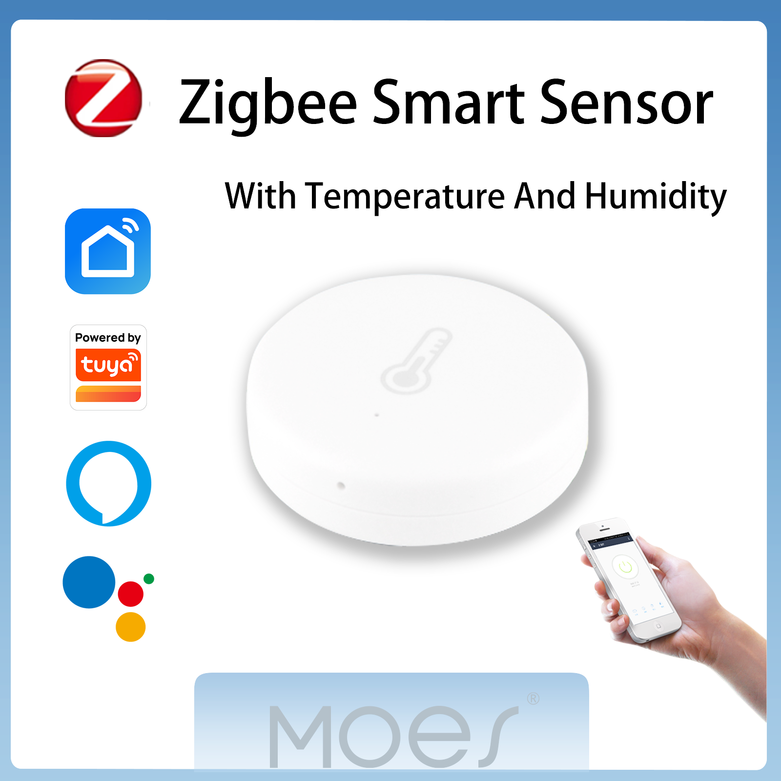 MOES Tuya Smart ZigBee Smart Temperature And Humidity Sensor Battery ...