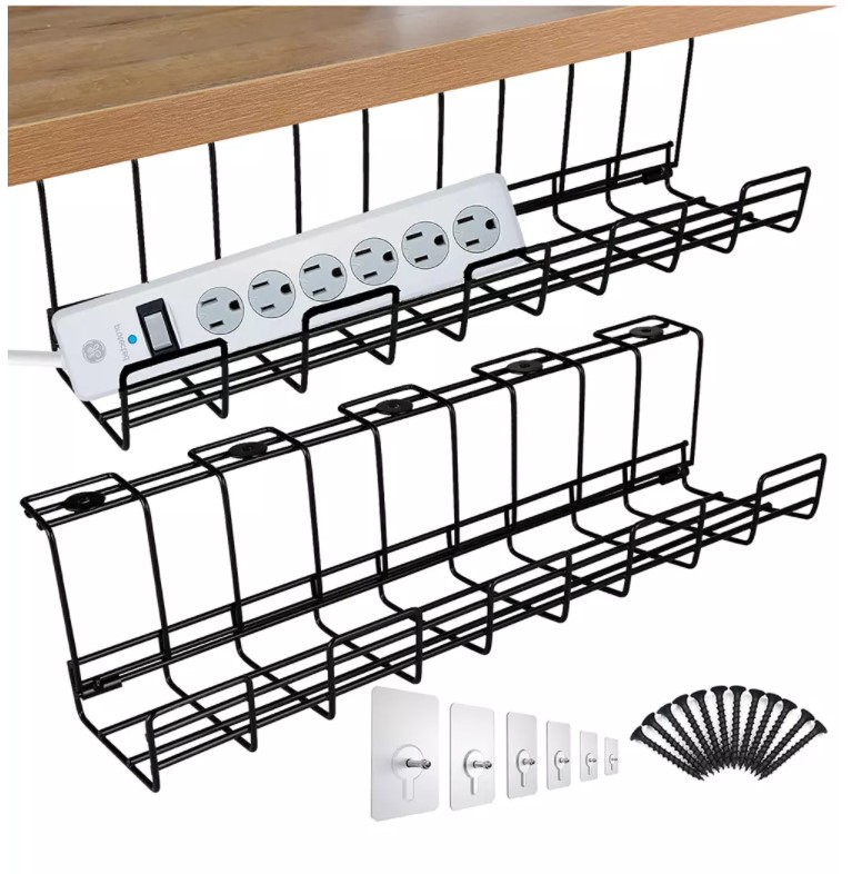 Steel Wired Under Desk Cable Management Tray Metal Cable Tray to Hide ...