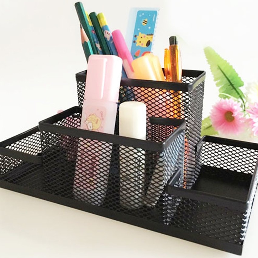 Office Desk Pen Holder Mesh Cube Metal Stand Organizer Lazada PH