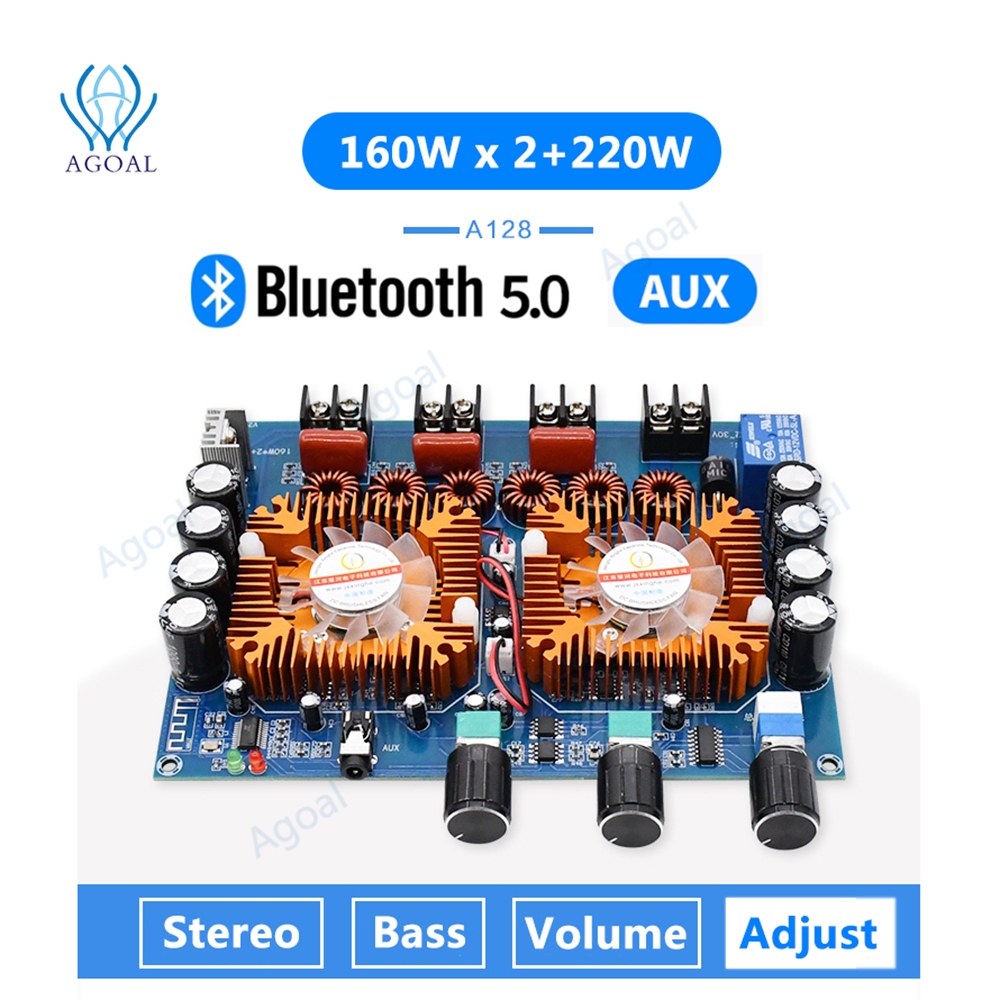 2x160W 220W Bluetooth 5.0 Dual TDA7498E Power Subwoofer Amplifier Board