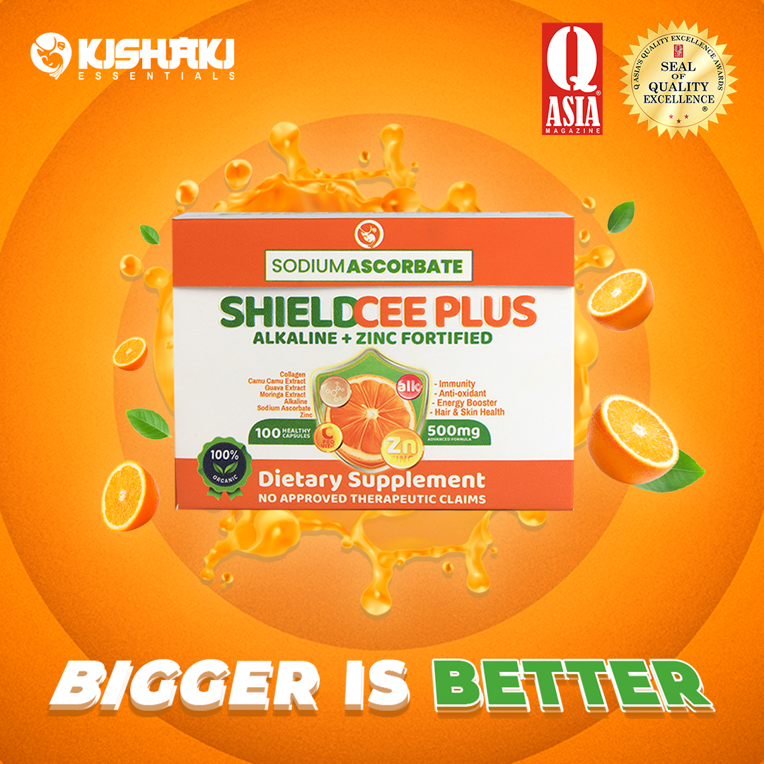 SHIELDCEE PLUS Sodium Ascorbate ( Alkaline + Zinc ) For Immunity