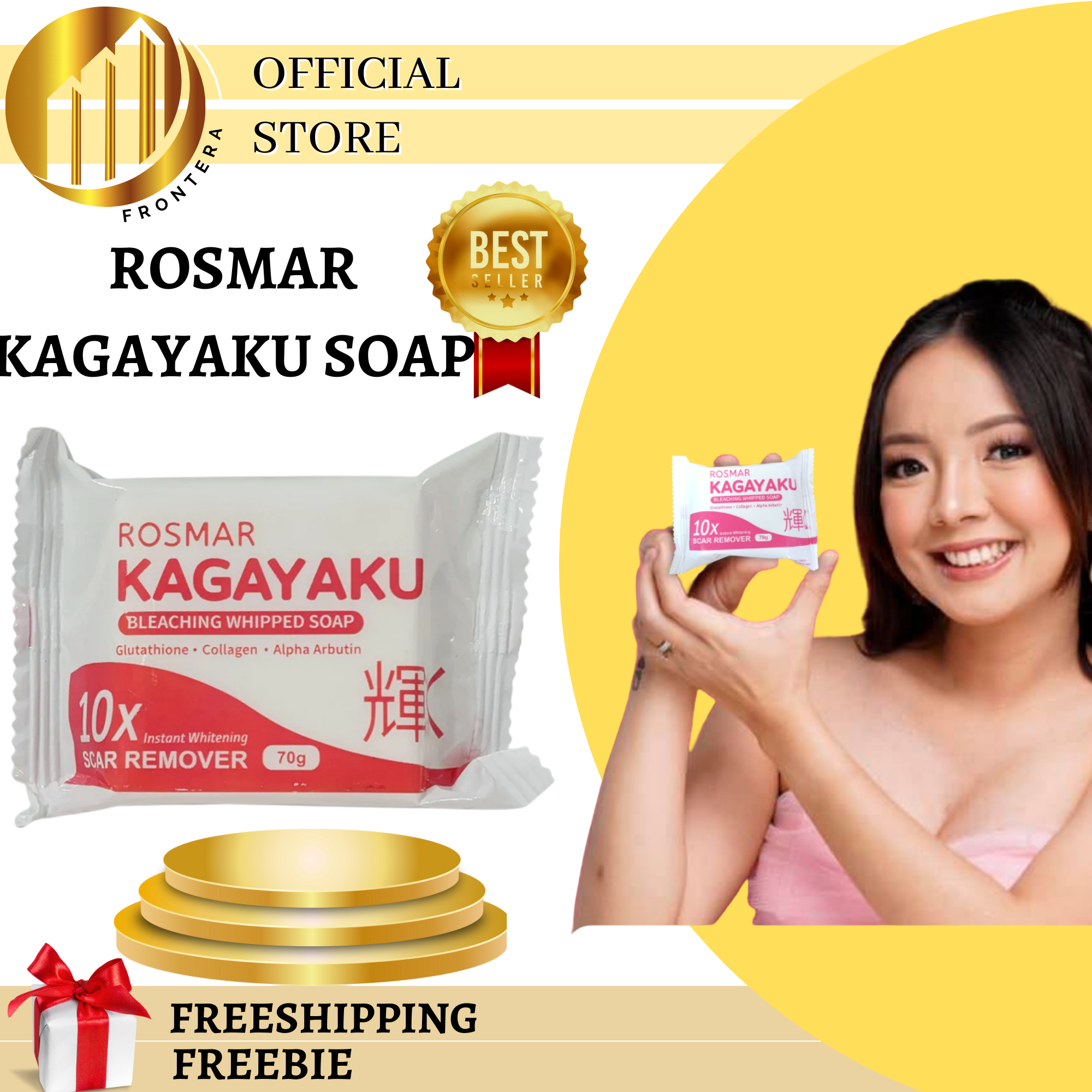 New Packaging Rosmar Kagayaku Bleaching Whipped Soap 70g 10x Instant