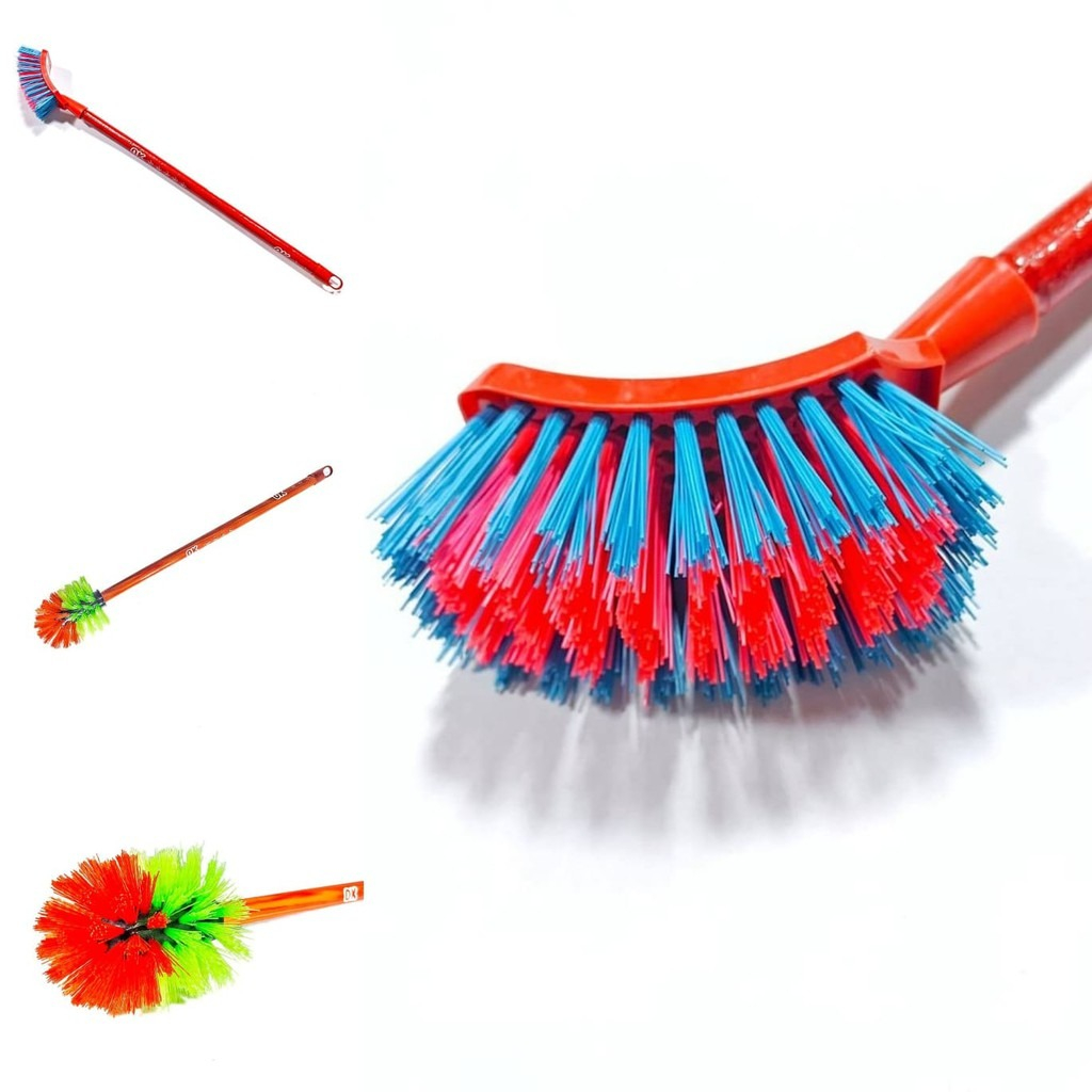 Long Wooden Toilet Brush Hard Bristles Cleaning Bathroom Scrub With Handle Bathroom Brush ...