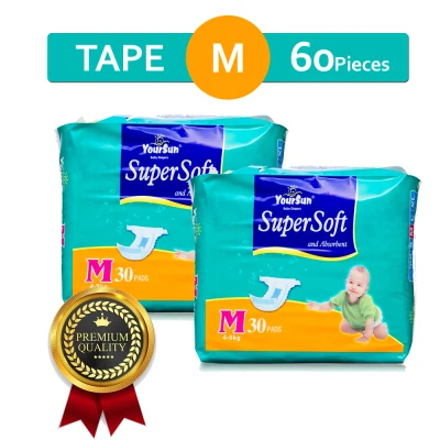 Yoursun Baby Diapers MEDIUM Tape 60's Bundle