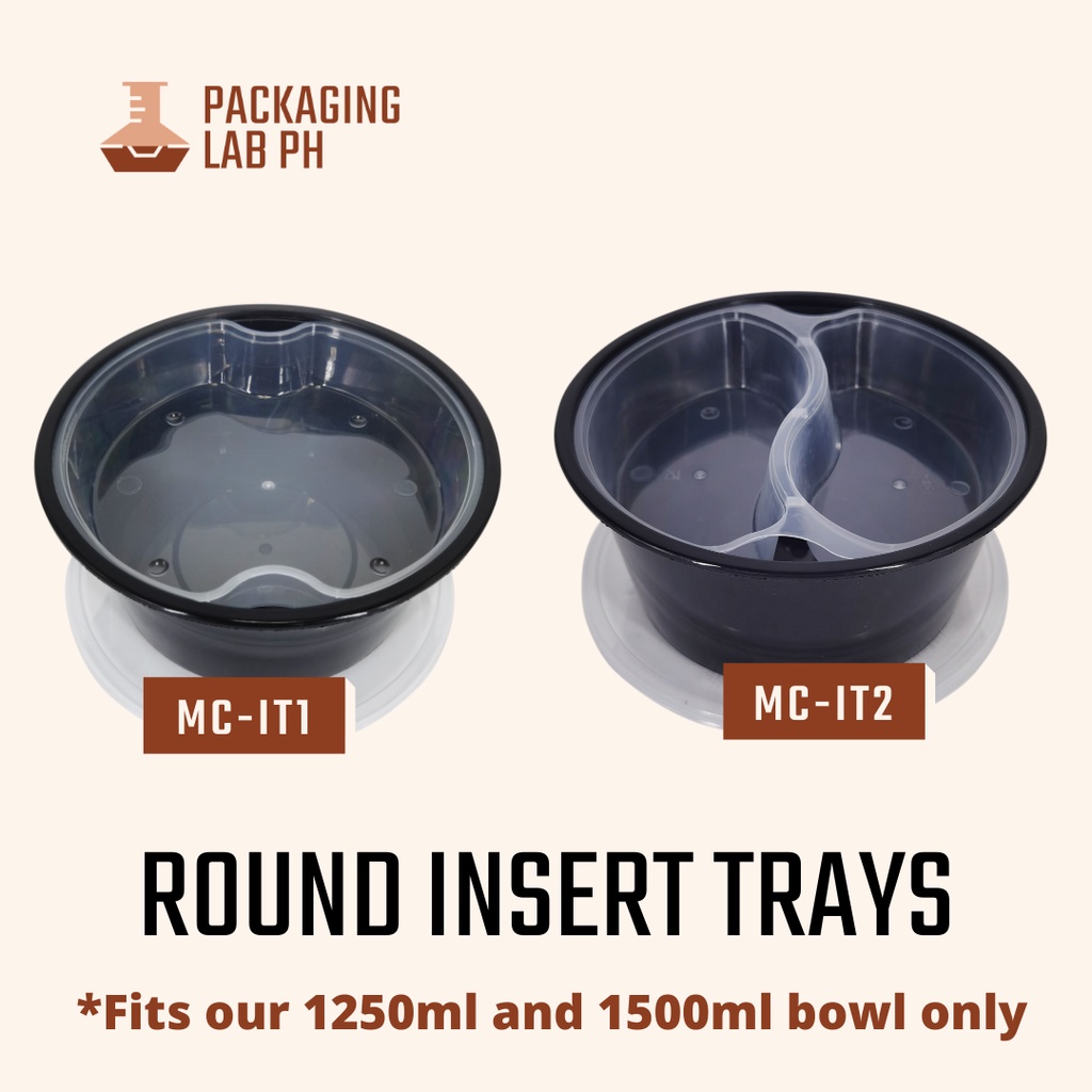 [10pcs] Plastic Bowl with Round Insert Tray / Inner Compartment for