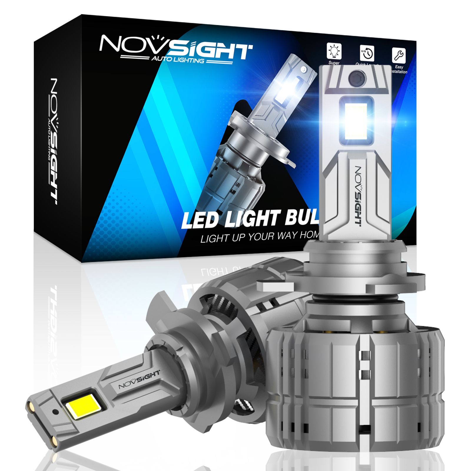 NOVSIGHT Car Projector Headlight H7 Led H7 H11 9005/9006 9012 D5 D2/D4  D1/D3/D8 90W 12000LM 6500K Auto Headlamp Fog Light Bulbs