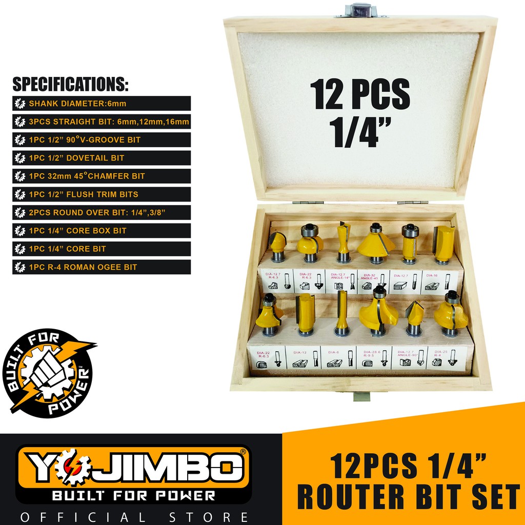 Yojimbo Router Bit Set 6 mm 1/4