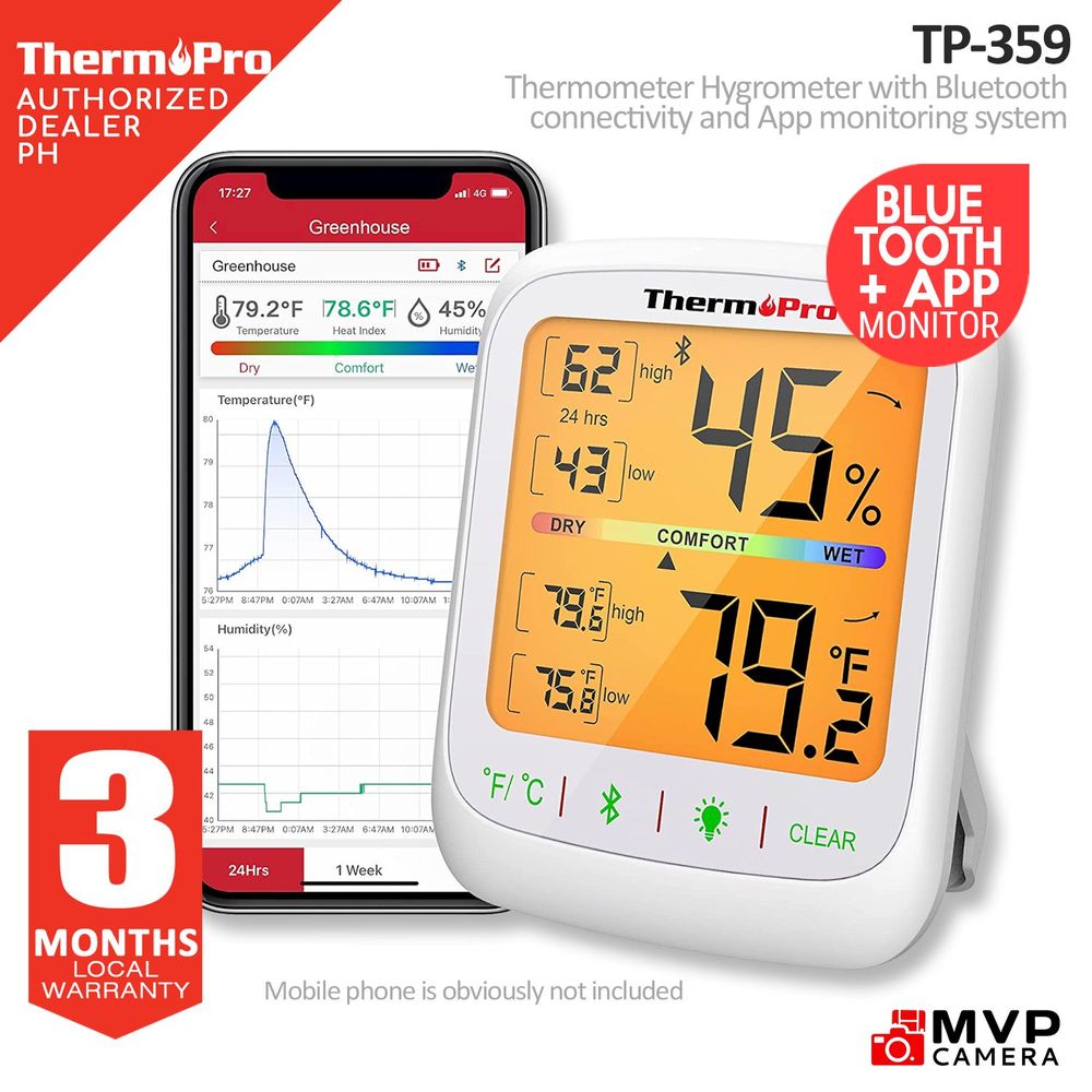 ThermoPro TP359 80M Bluetooth Wireless Room Digital Thermometer Hygrometer  Indoor Thermometer Temperature and Humidity Monitor - AliExpress