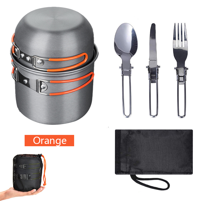 ONLY PH Outdoor Pot set Portable Camping Picnic Utensil With Tableware