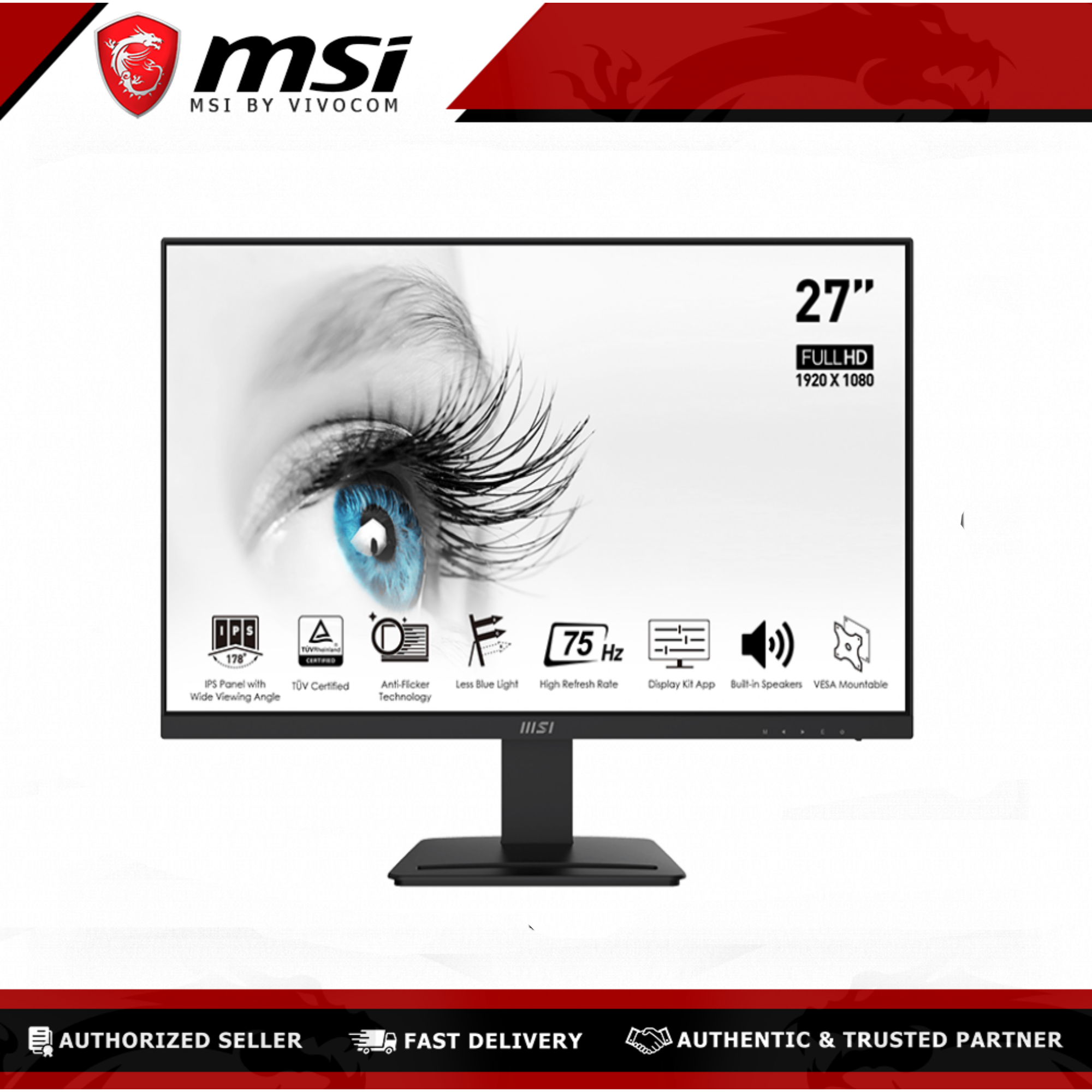 MSI Pro MP273 27” FHD 75hz Business & Productivity Monitor | Lazada PH