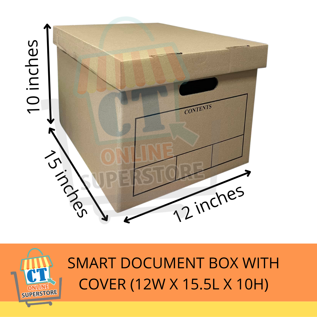 Smart Document Box with Cover (12W X 15.5L X 10H) Lazada PH