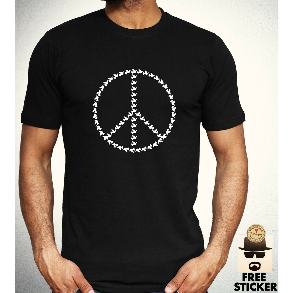 Grunge Peace Symbol T-Shirt Mens Kids Logo Hippy Retro Sign Sprayed Distressed 
