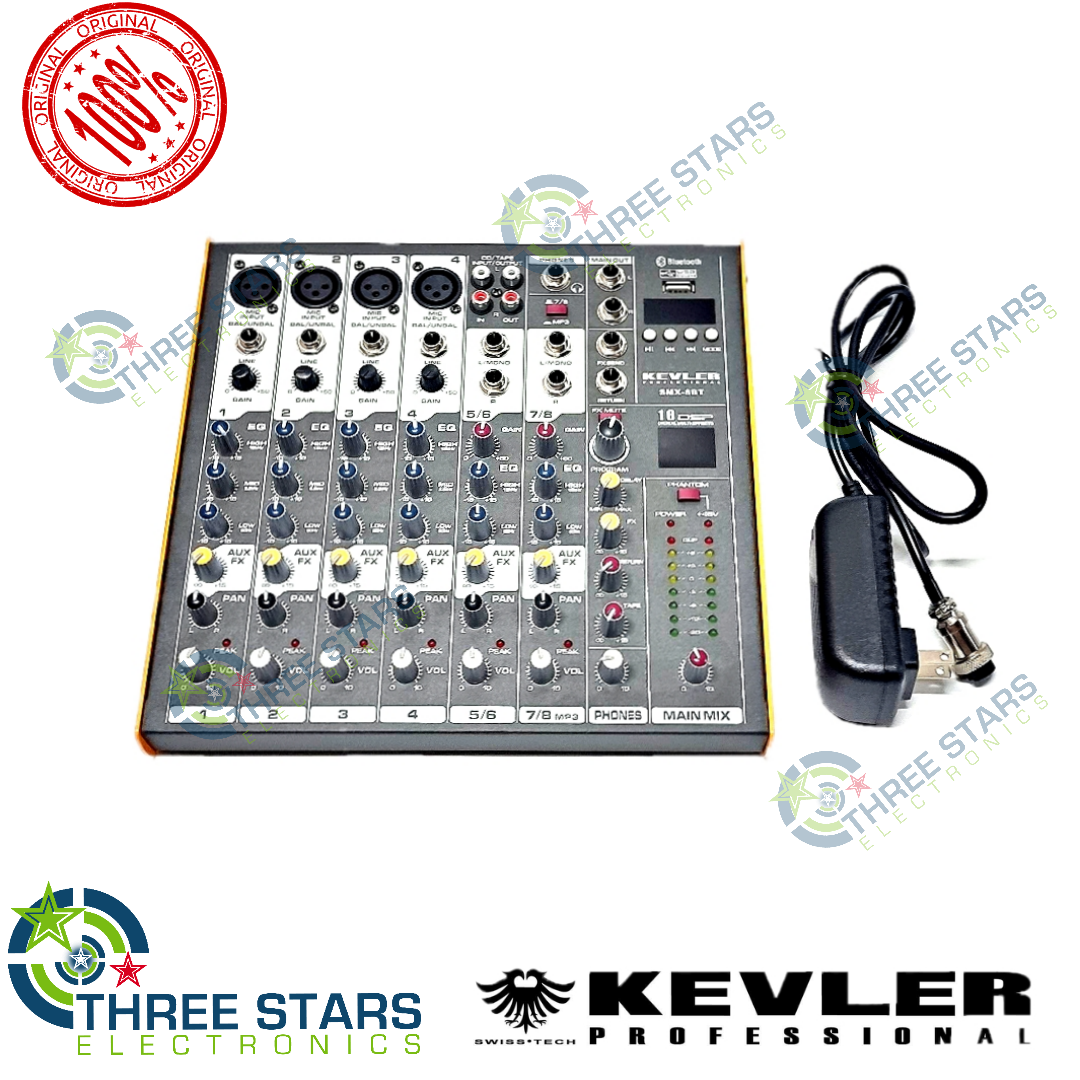 Kevler Professional Mixer SMX-8BT 8 CHANNEL 4 MIC / LINE 2 AUX MIXER