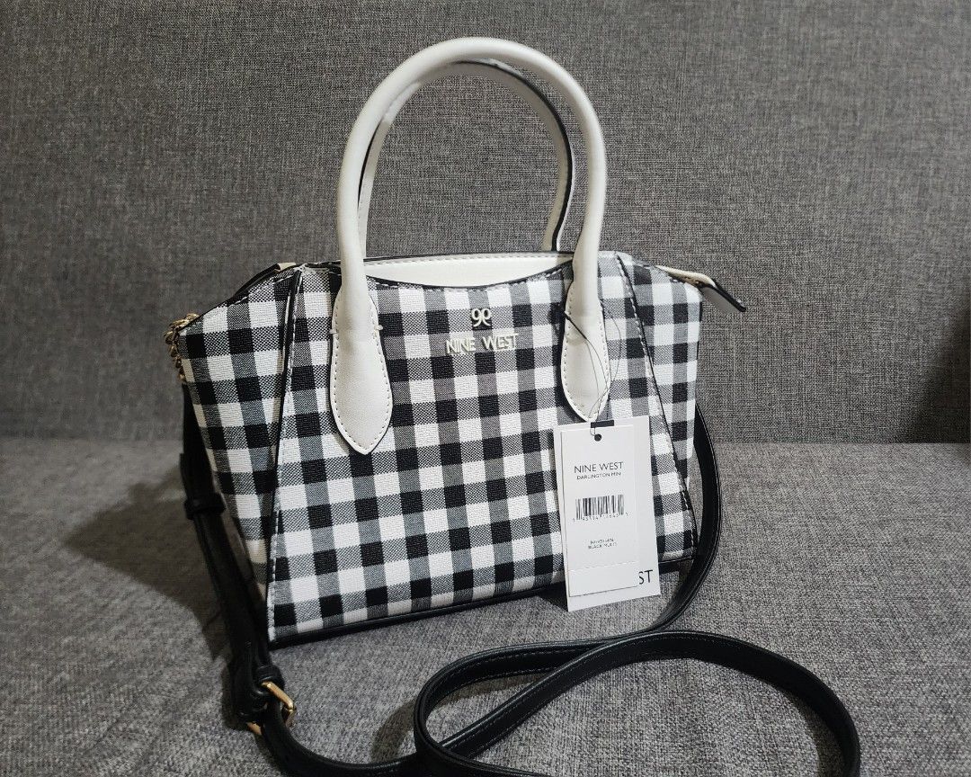 Nine store West Darlington Mini White with Black Piping Satchel