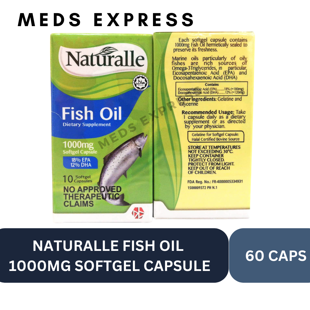 Naturalle Omega3 Fish Oil 1000mg Capsule l 60 Caps l Expiration Date