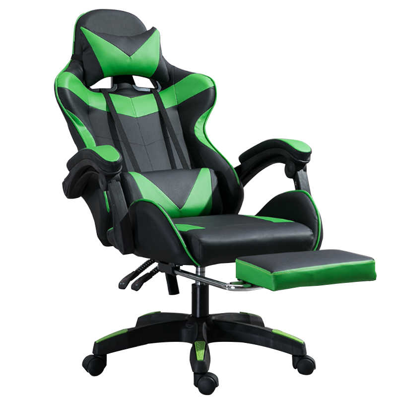 GTRACING Gaming Chair In Home With Footrest PU Office PC Chair, Green