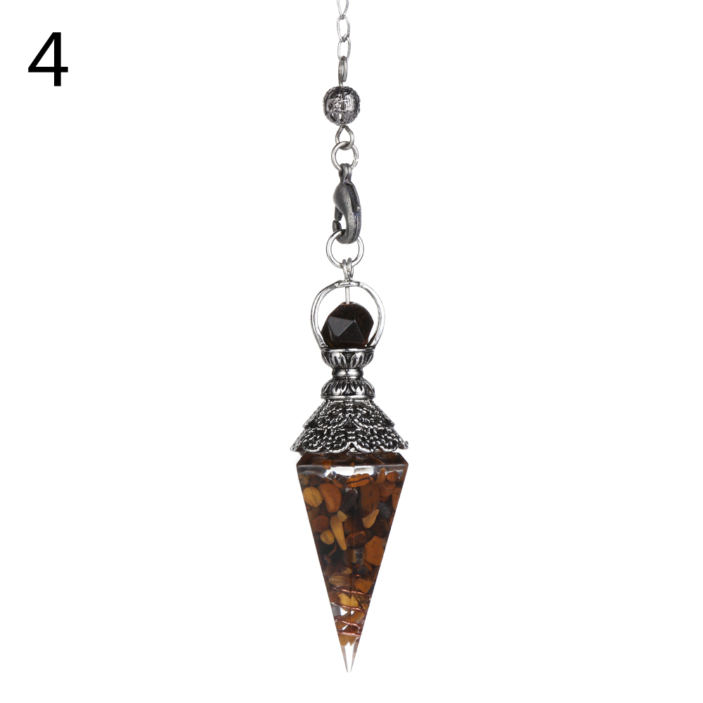 OUTWIT SURVEILLANCE76CE4 Liệu pháp tinh thể Lục giác Con lắc Con lắc cảm xạ Vòng cổ dây chuyền Tinh thể Chakra Đá quý Thuật bói toán