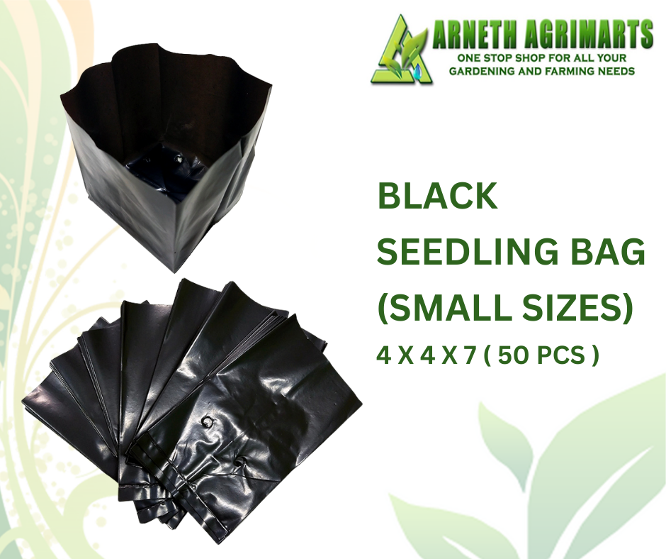 PLASTIC SEEDLING BAG / PLANTERS FOR PLANTS (Size 4 x 4 x 7 inches) 50