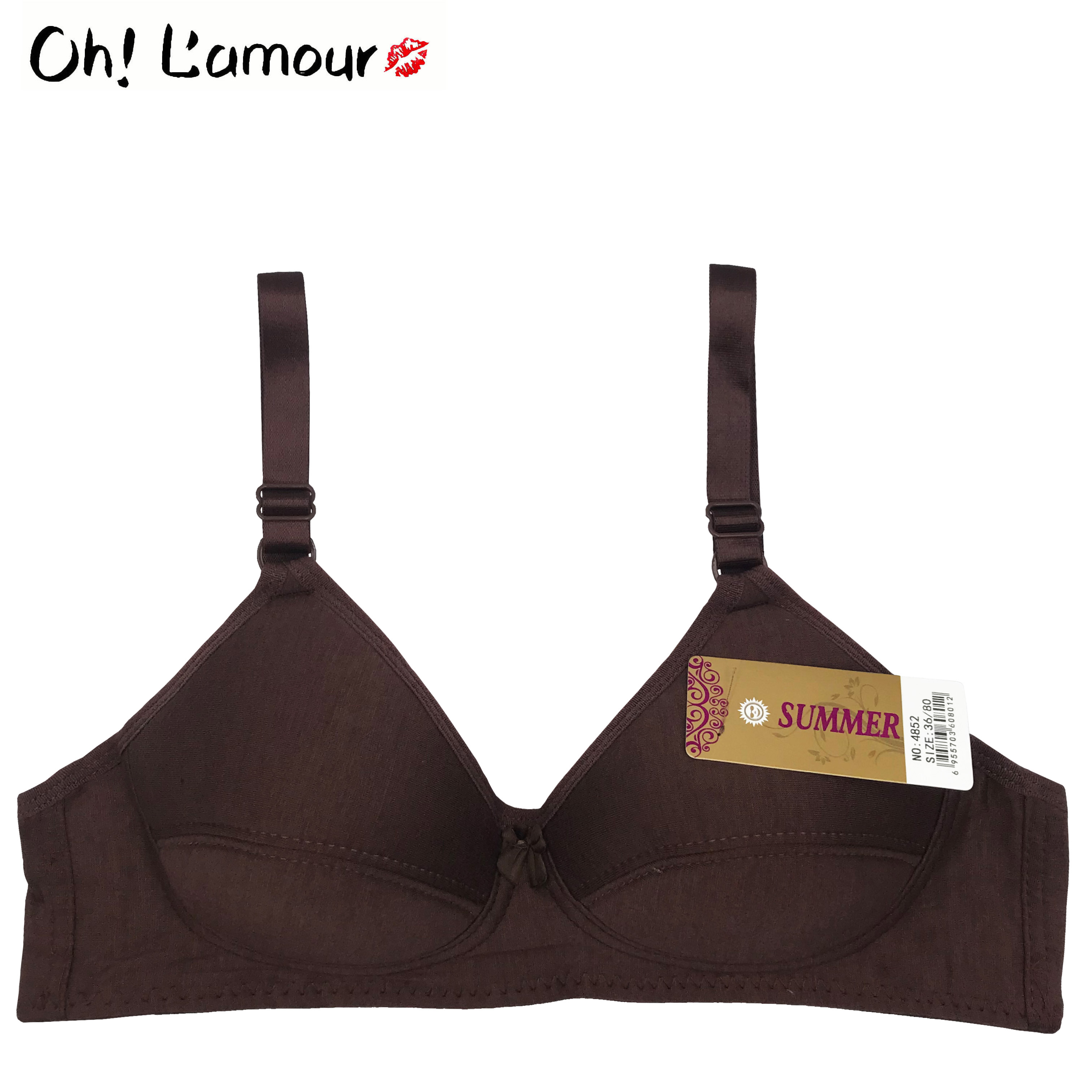 Oh Lamour #4939 Cup A Plain Dots Design Wireless Bra Thin Padding