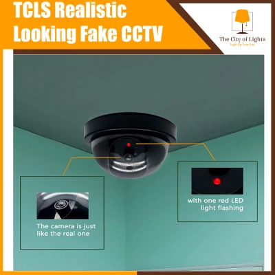 TCLS Realistic Looking Fake CCTV Security Camera with Activation Led light for Home and Business Use