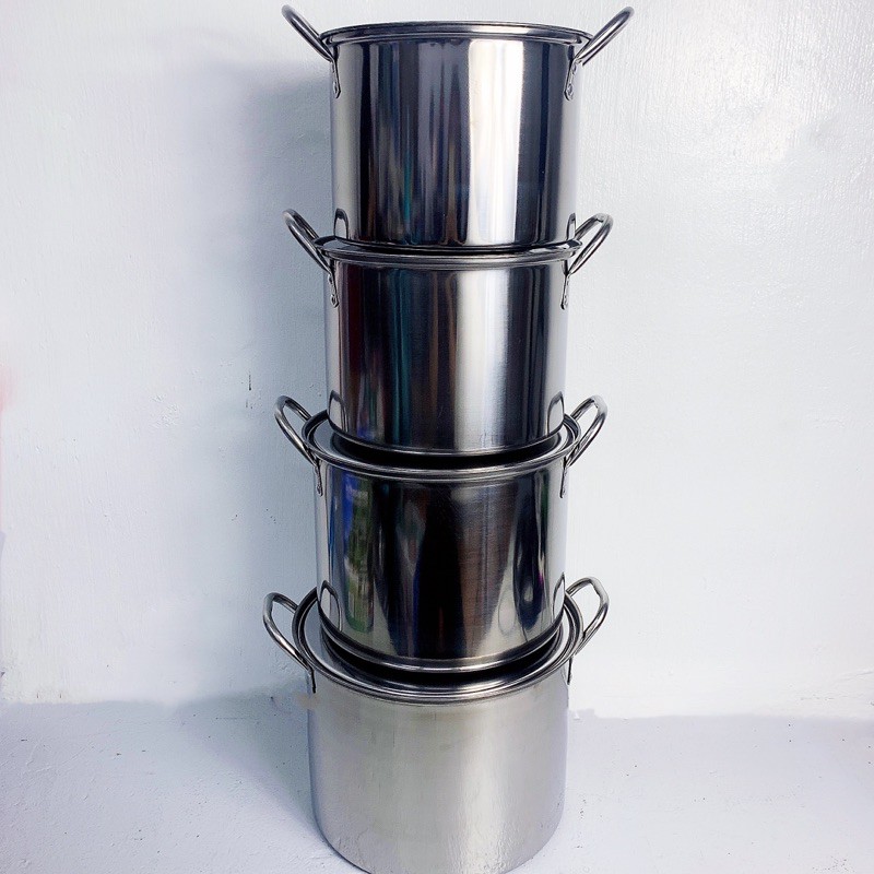 BRAND NEW 4PC LARGE STAINLESS STEEL CATERING DEEP STOCK SOUP BOILING POT /  STOCK
