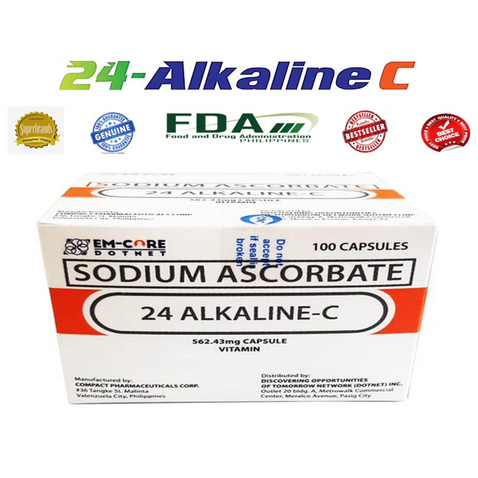 24 Alkaline C Sodium Ascorbate (NonAcidic Vitamin C) 1 Box (100