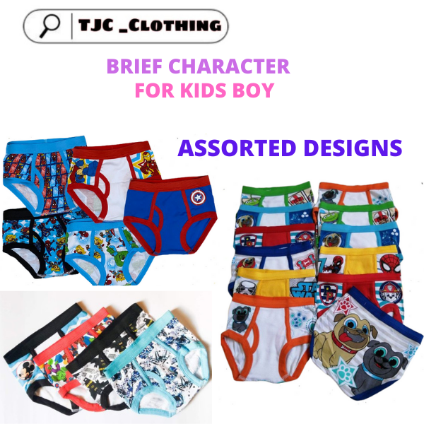 (6pcs and 12pcs) BRIEF CHARACTER PRINTED FOR KIDS BOY FITS 1YO UP TO 12 ...