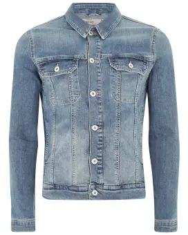 topman muscle fit denim jacket