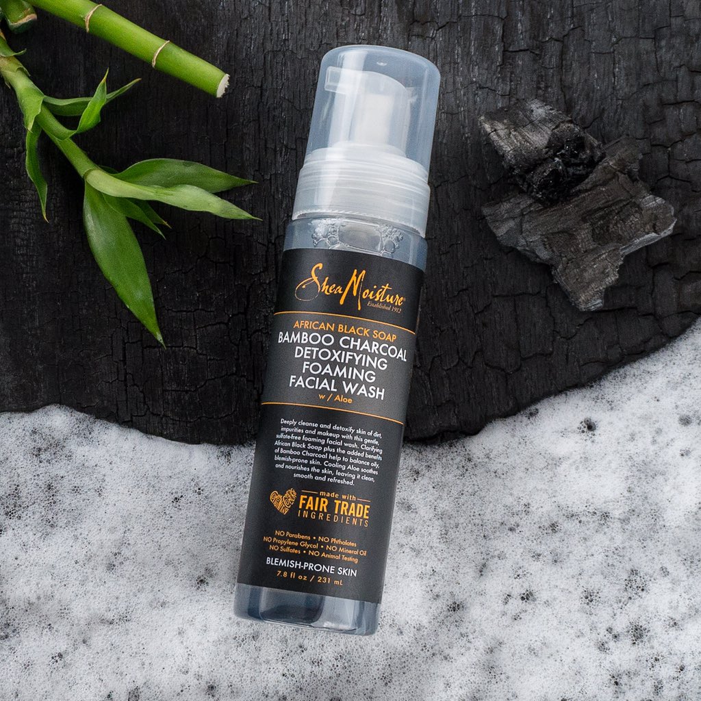shea moisture bamboo charcoal foaming face wash