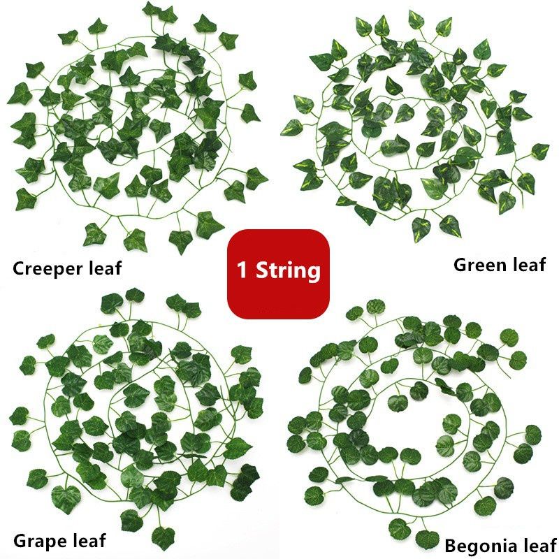 【Lowest Price】180cm Long Artificial Green Leaf Garland Plants Vine Fake