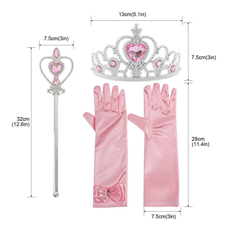 thumbnail image 2 of Toddler Dress Up Princess Crown Tiara Wand Set For Little Girls Princess Dress Up Set - Crown, Tiara, Wand & Gloves For Little Girls 3-6 Years Old Disney Princess Dresses For Girls 2 of 13