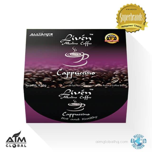 Liven Coffee Cappuccino Healthy Alkaline Arabica Blend fortified with